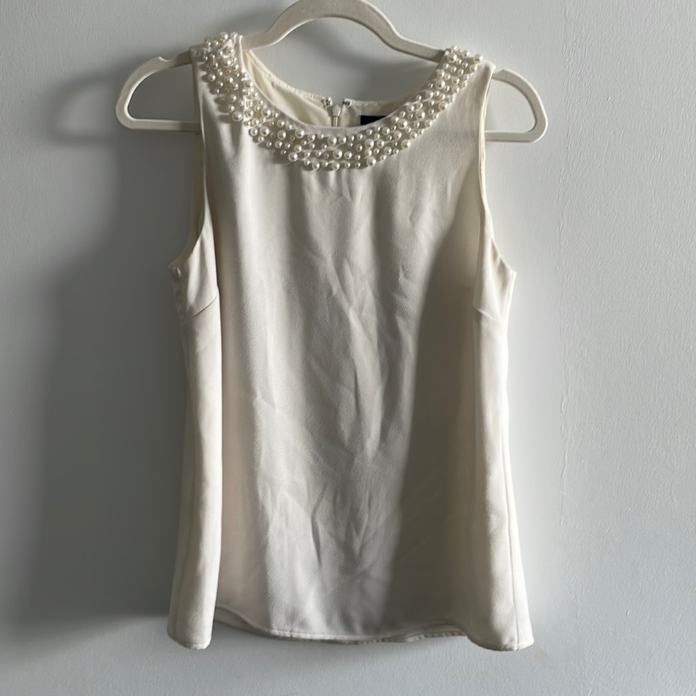 Ann Taylor Pearl Off White Blouse